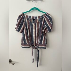 DREW striped top with tie detail (size S)